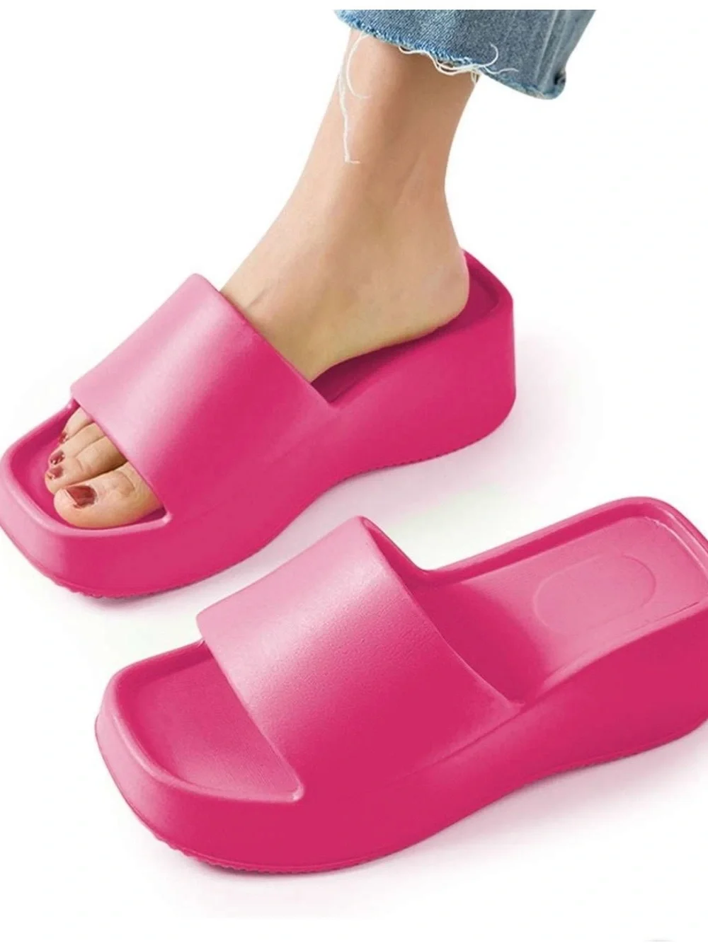 Platform Slide Sandals - Hot Pink - women’s size 7 - 8